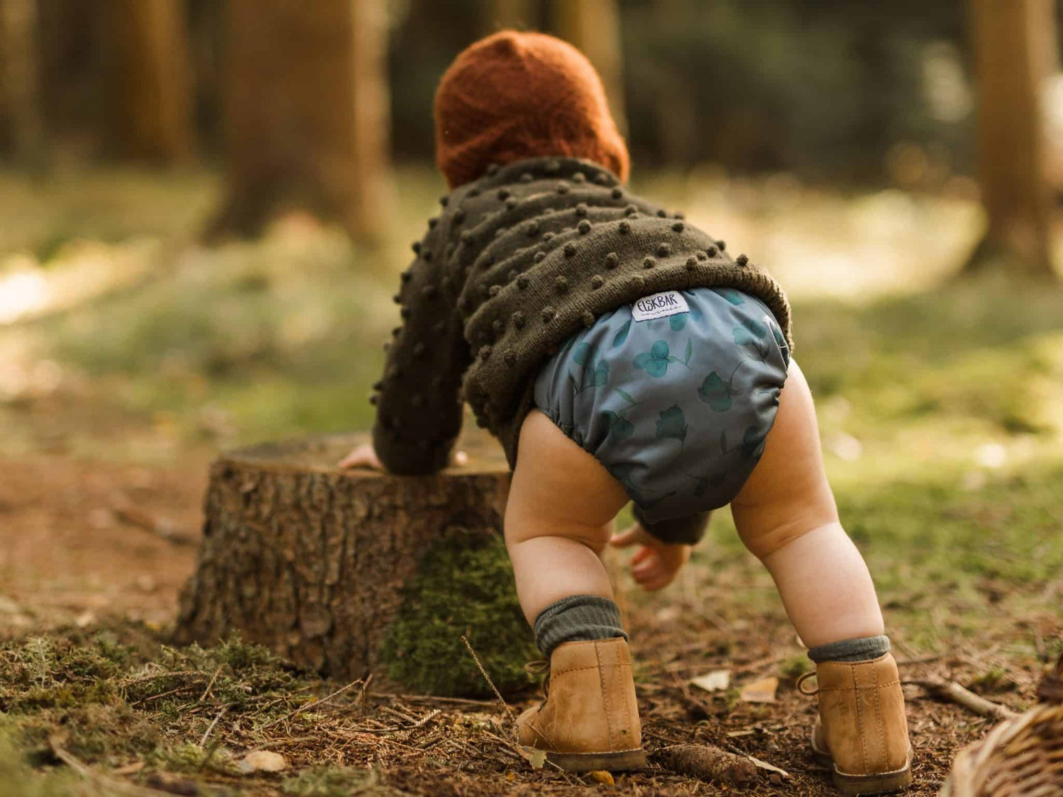 AiO bleyja „Natural Snap-In“ - með bambus innleggi og búster - OS